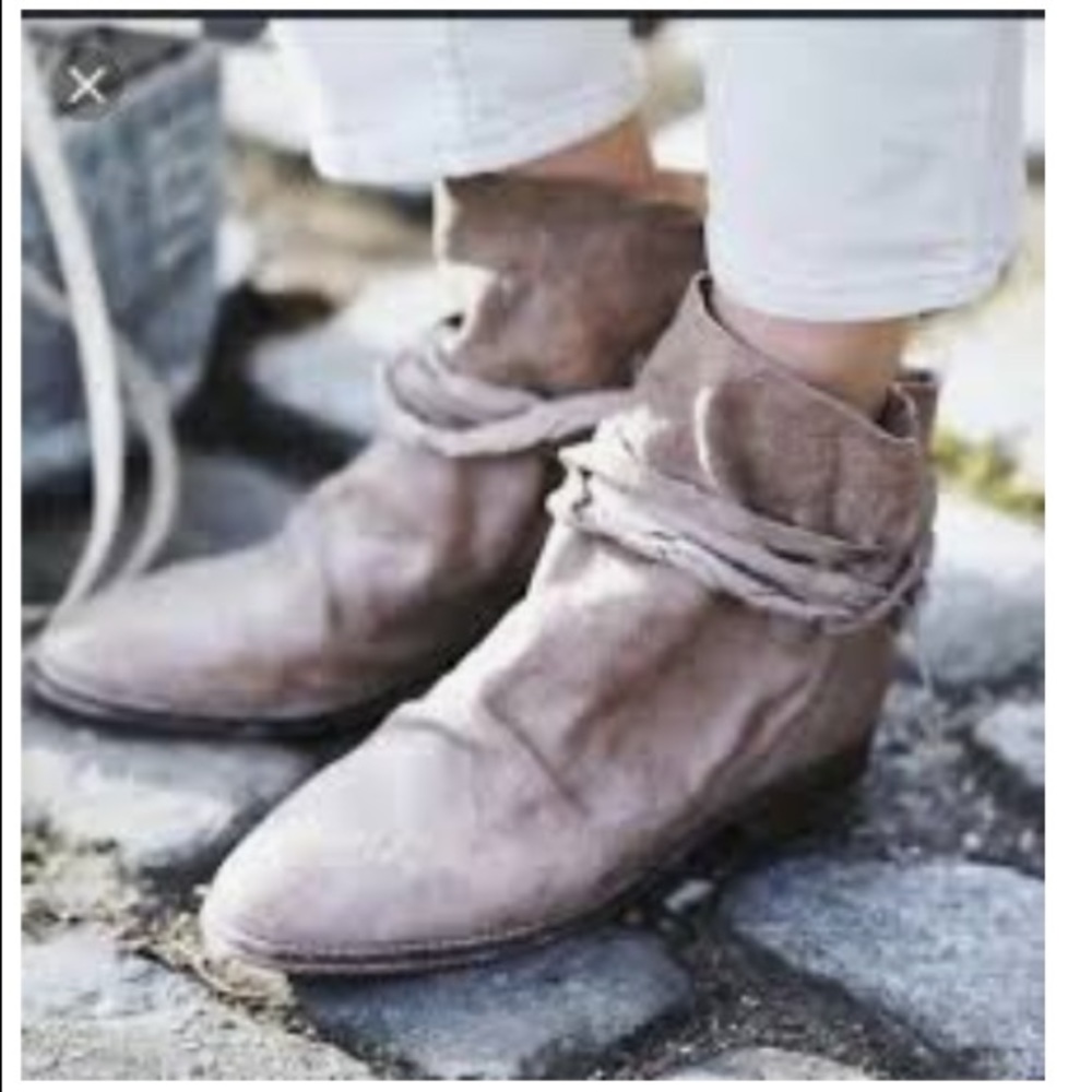 Free people cut out booties+vintage leather bag